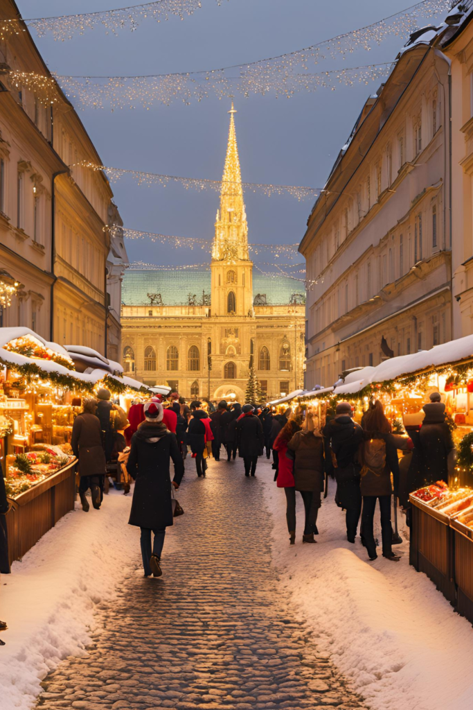 Vienna transforms into a winter wonderland during the holiday season. The city is famous for its beautiful Christmas markets, festive lights, and grand Imperial architecture.