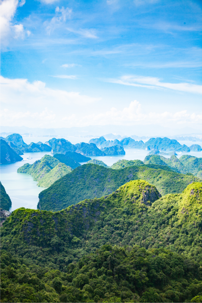 A UNESCO World Heritage Site, Ha Long Bay is famous for its emerald waters, limestone karsts, and floating villages.