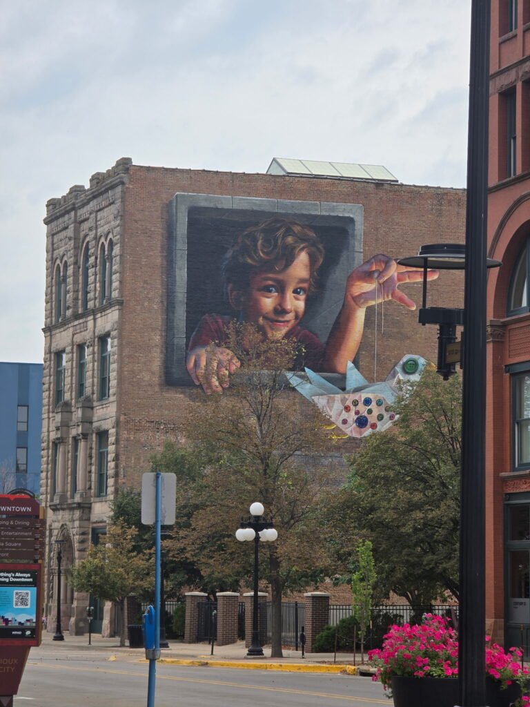Colorful mural in downtown Sioux City Iowa