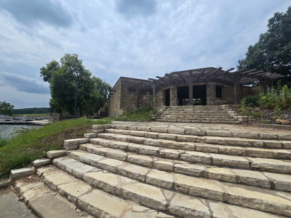 Historic stone architecture built by the Civilian Conservation Corps at Lake Wapello State Park