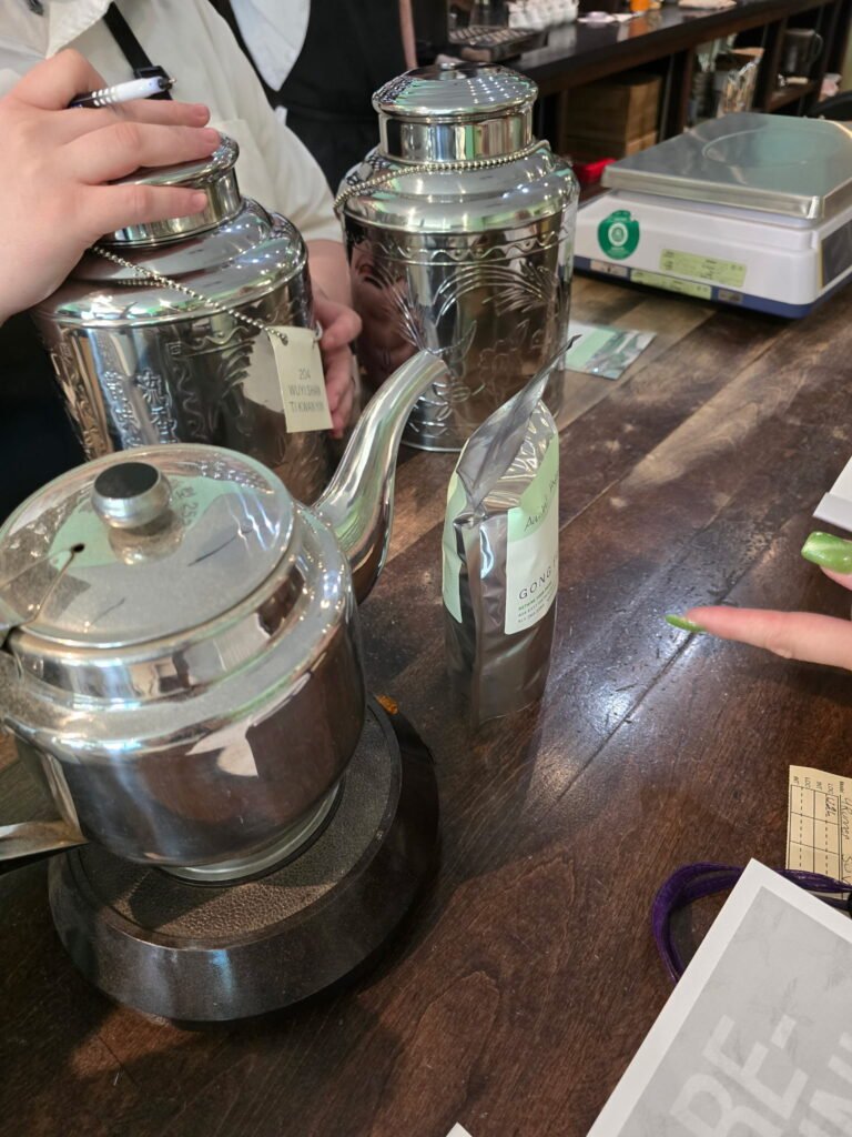 Loose leaf tea selection at Gong Fu Tea in Des Moines East Village