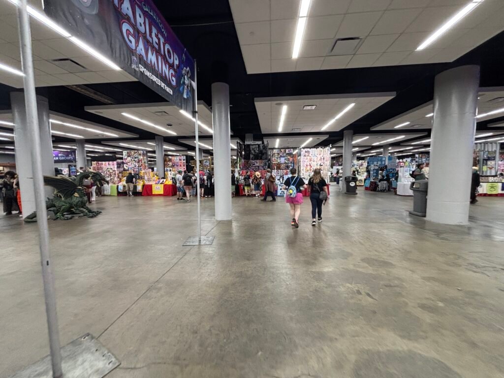 GalaxyCon Des Moines convention floor with artists vendors and attendees