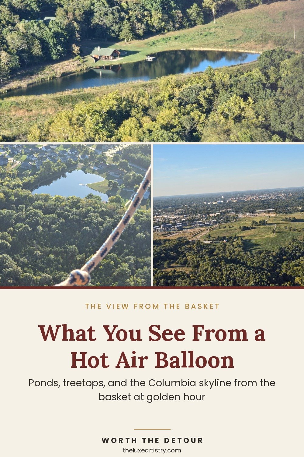 What you see from a hot air balloon - Pinterest pin