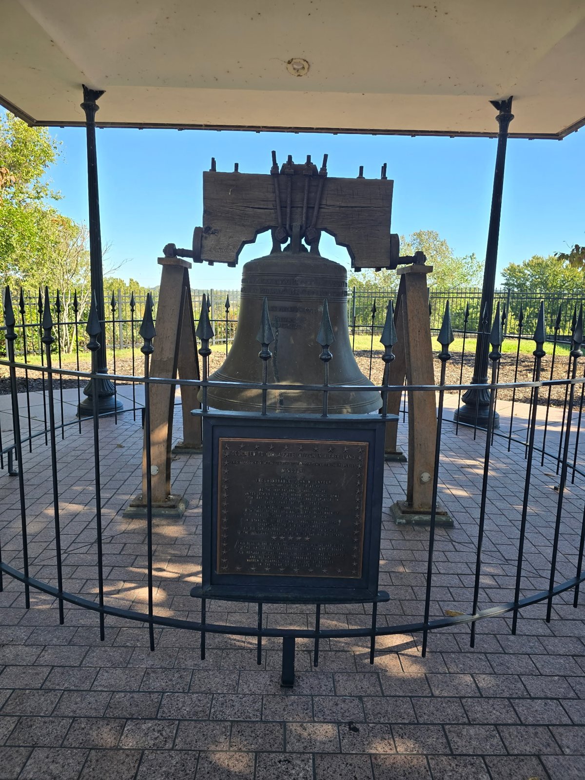 Liberty Bell replica on the Missouri Capitol grounds