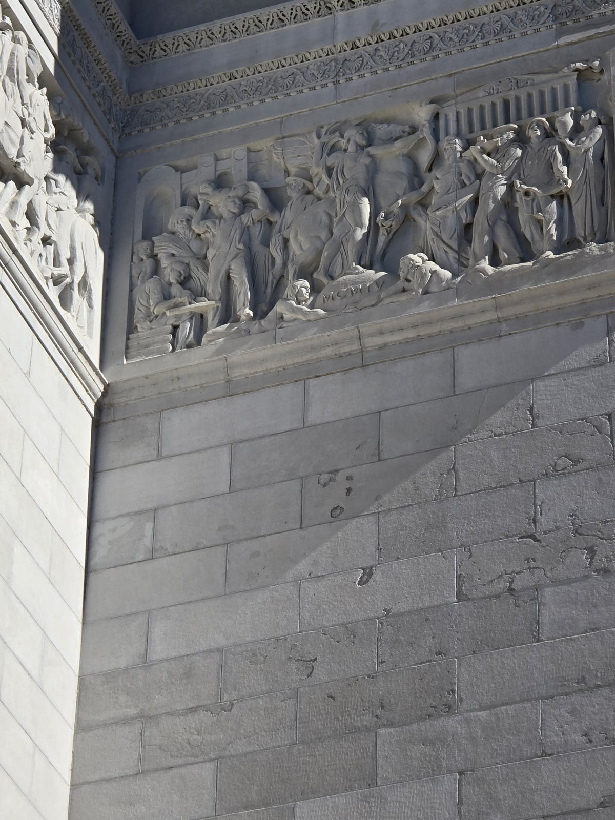 Carved stone frieze on the Missouri State Capitol