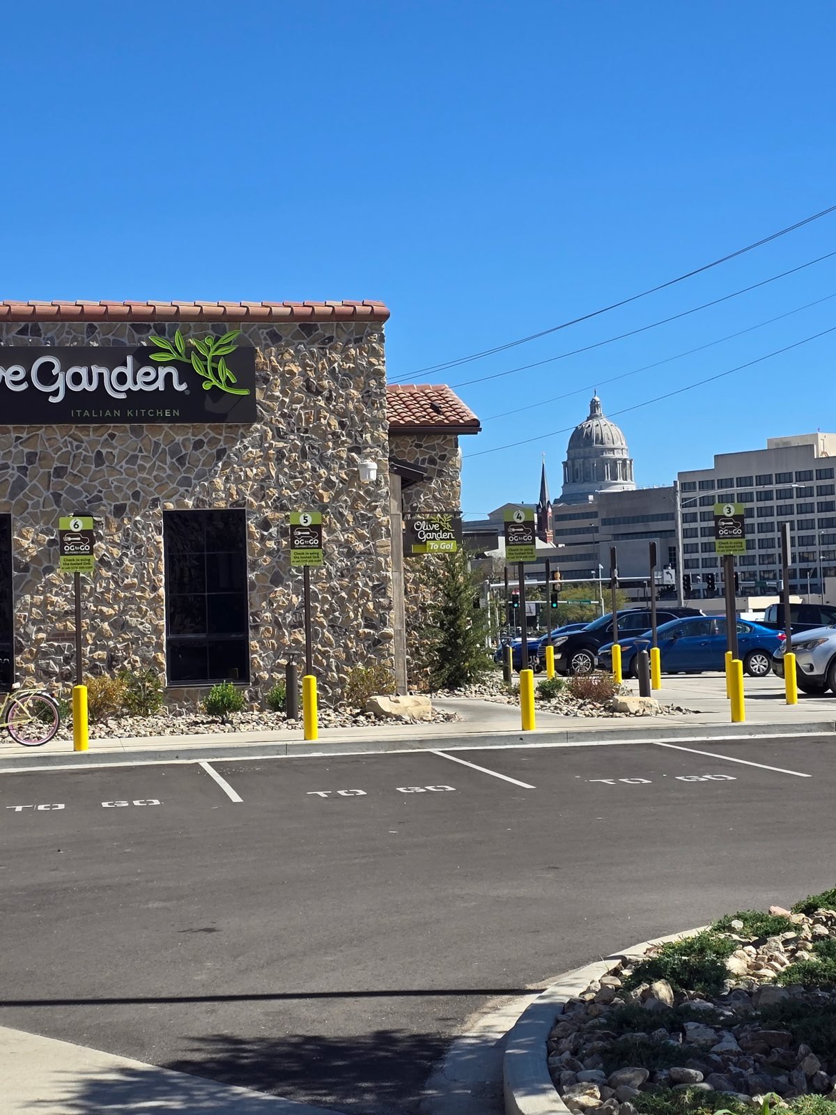 Olive Garden in Jefferson City with the Capitol dome in the background